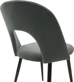 Καρέκλα Jonah pakoworld βελούδο ανθρακί-μαύρο πόδι