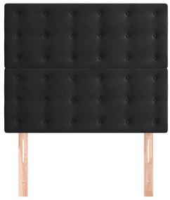 vidaXL Κεφαλάρι Μαύρο Βελούδινο 80x5x118/128 εκ.