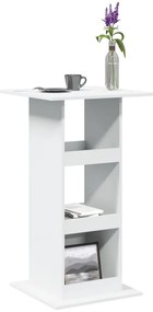 Τραπέζι Μπαρ με Ράφια Λευκό 60x60x102 εκ. Επεξεργ. Ξύλο