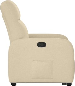 vidaXL Πολυθρόνα Ανακλινόμενη με Ανύψωση Κρεμ Υφασμάτινη