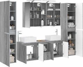 vidaXL Σετ Επίπλων Μπάνιου 6 pcs Γκρι Sonoma