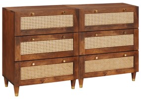 vidaXL Σετ Μπουφέ 2 pcs Καφέ 60 x 33.5 x 75 εκ. Μασίφ ξύλο μάνγκο
