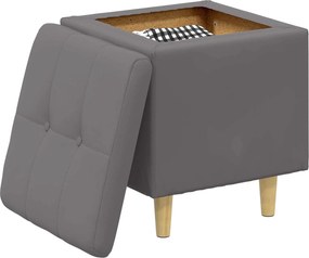 vidaXL Οθωμανικό αποθήκευσης Γκρι 40 x 40 x 45 cm Τεχνητό δέρμα