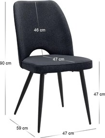 Σετ τραπεζαρία 5τμχ Rubes - Christy Megapap χρώμα λευκό - ανθρακί Ø100x78εκ.