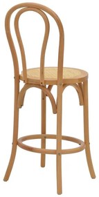 Σκαμπό μπαρ Thonet φυσικό ξύλο οξιάς-έδρα φυσικό rattan 41x50x105εκ