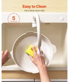 VEVOR 17 Piece Pots and Pans Set Granite Nonstick Kitchen Cookware White