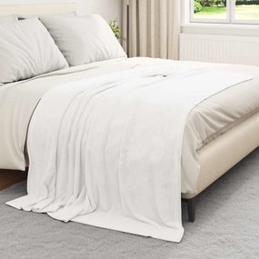vidaXL Κουβέρτα Λευκό 150 x 200 cm Μαλλί