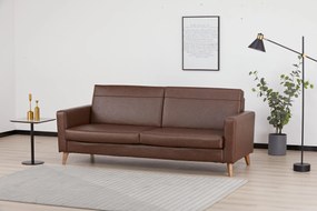 Καναπές κρεβάτι τριθέσιος Nextdeco Soho καφέ Υ81x201x90εκ.