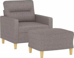 vidaXL Πολυθρόνα Taupe 60 εκ. από Υφασμάτινη με Υποπόδιο