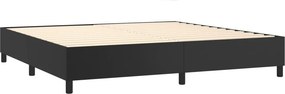 vidaXL Κρεβάτι Boxspring με Στρώμα Μαύρο 200x200 εκ. Συνθετικό Δέρμα