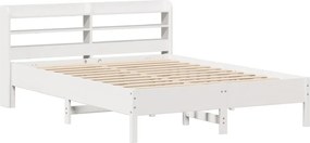 vidaXL Σκελετός Κρεβ. Χωρίς Στρώμα Λευκό 150x200 εκ Μασίφ Πεύκο