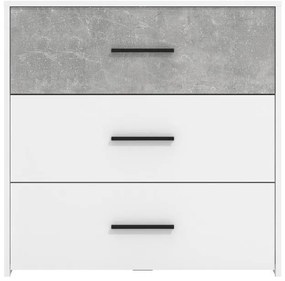 Συρταριέρα Varadero 3F Λευκό - Concrete 80,5x33x80,5 εκ. 80.5x33x80.5 εκ.