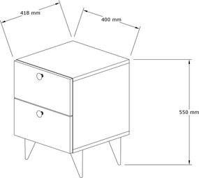 Κομοδίνο Λευκό FEFEL 40x41.8x55