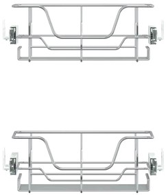 vidaXL Καλάθια Συρμάτινα Συρόμενα 2 Τεμ. Ασημί 45 εκ.