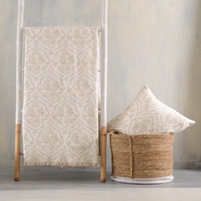 Ριχτάρι Medallion Ecru Beige Ρυθμός Πολυθρόνα 160x180cm Cotton-Polyester