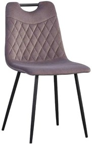 Καρέκλα 606-223-096 003 44x53,5x85,5cm Grey-Black Βελούδο, Μέταλλο