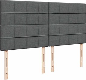 vidaXL Κρεβάτι Boxspring με Στρώμα Σκούρο Γκρι 180x200 εκ Υφασμάτιν