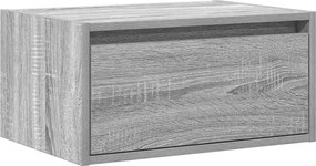 vidaXL Κομοδίνο Επιτοίχιο με Φώτα LED Γκρι Sonoma