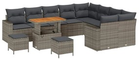 vidaXL Σετ Καναπέ Κήπου με μαξιλάρι 12 pcs Γκρι 90 x 55 x 71 cm