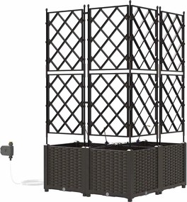 vidaXL Γλάστρα Κήπου 3 τμχ. Καφέ 80 x 80 x 142 cm PP