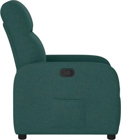 vidaXL Πολυθρόνα Ανακλινόμενη Σκούρο Πράσινο Υφασμάτινη