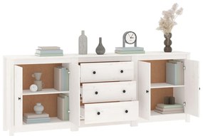 vidaXL Ντουλάπι Λευκό 210 x 35 x 80 εκ. από Μασίφ Ξύλο Πεύκου