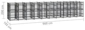 Κλουβί Σκύλου Εξωτερικού Χώρου 18,43 μ² από Ατσάλι - Μαύρο
