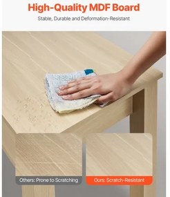 VEVOR Small Desk with Drawer Kids Desk for Bedroom Simple Study Table Light Wood