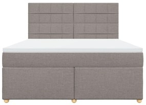 Κρεβάτι Boxspring με Στρώμα Taupe 180x200 εκ. Υφασμάτινο - Μπεζ-Γκρι