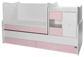 Πολυμορφικό βρεφικό κρεβάτι Mini Max  White + Pink 10150500038A Lorelli