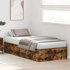 vidaXL Σκελετός Κρεβατιού Καπνιστή δρυς 190 x 90 x 31.5 εκ.