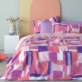 Σεντόνια Υπέρδιπλα (Σετ) Palamaiki Fashion FL6189 Μωβ,Ροζ ΧΩΡΙΣ ΛΑΣΤΙΧΟ 240x260