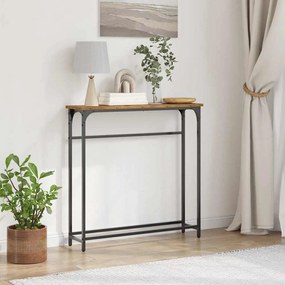 vidaXL Τραπέζι κονσόλας με ράφι Παλιό ξύλο 75 x 19,5 x 75 εκ.