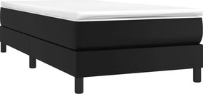 vidaXL Κρεβάτι Boxspring με Στρώμα Μαύρο 90x190εκ. από Συνθετικό Δέρμα