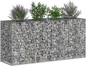 vidaXL Ανασηκωμένο κρεβάτι gabion Ασημί