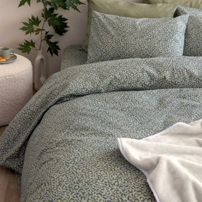 Φανελένια Σεντόνια Υπέρδιπλα (Σετ) Palamaiki Flannel FB0226 Πράσινο ΧΩΡΙΣ ΛΑΣΤΙΧΟ 240x265