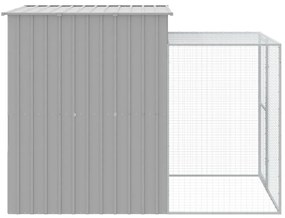 vidaXL Κλουβί για Κότες με Αυλή Αν. Γκρι 165x251x181εκ Γαλβαν. Χάλυβας