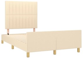 vidaXL Σκελετός Κρεβατιού Χωρίς Στρώμα Κρεμ 120x200 εκ. Υφασμάτινο