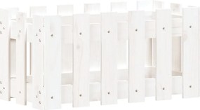 vidaXL Ζαρντινιέρα με Σχέδιο Φράχτη Λευκή 60 x 30 x 30 εκ. Μασίφ Πεύκο