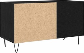 vidaXL Ντουλάπι δίσκων βινυλίου με ράφι Μαύρη Οξυά 85 x 38 x 48 εκ