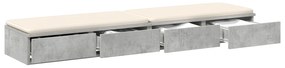 vidaXL Συρτάρια Κρεβατιού Γκρι Σκυρόδεμα 150x36,5x16,5 εκ. Επεξεργασμένο Ξύλο