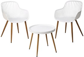 Σετ Βεράντας & Κήπου με Τραπέζι και 2 Καρέκλες - Πολυπροπυλένιο/Μέταλλο - White