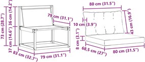 vidaXL Σειρά Καναπέ Εξωτερικού με μαξιλάρι 3 pcs Λευκό και Μπεζ