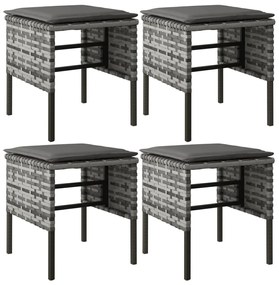 vidaXL Σετ Τραπεζαρίας Κήπου 6 τεμ. Γκρι Συνθετικό Ρατάν με Μαξιλάρια