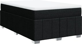 vidaXL Κρεβάτι Boxspring με Στρώμα Μαύρο 120x200 εκ. Υφασμάτινο