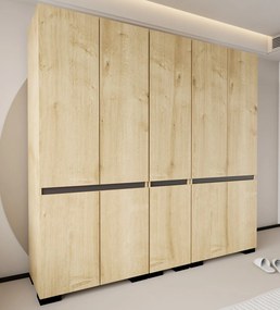Ντουλάπα Sapphire Δρυς / Ανθρακί DREGEFA 225x52x210