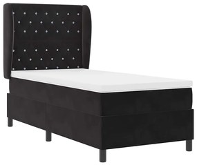 vidaXL Κρεβάτι με ελατήρια με στρώμα Μαύρο 90 x 200 cm Βελούδο