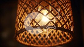 Intra Συλλεκτικό Ξύλινο Παζλ Plywood  4mm - Υφαντό αμπαζούρ Rattan με ζεστό φως Σε Ξύλινο Κουτί - Διαστάσεις Puzzle: 10x10 cm – 25 κομμάτια