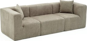 Τριθέσιος Καναπές Γκρι RAKS 85x245x70