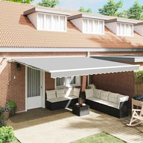 vidaXL Αντιανεμικό με Χειροκίνητος Λευκό 4,5 x 3,5 μ Μέταλλο